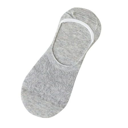 Man Cotton Lightweight No Show Socks Gey