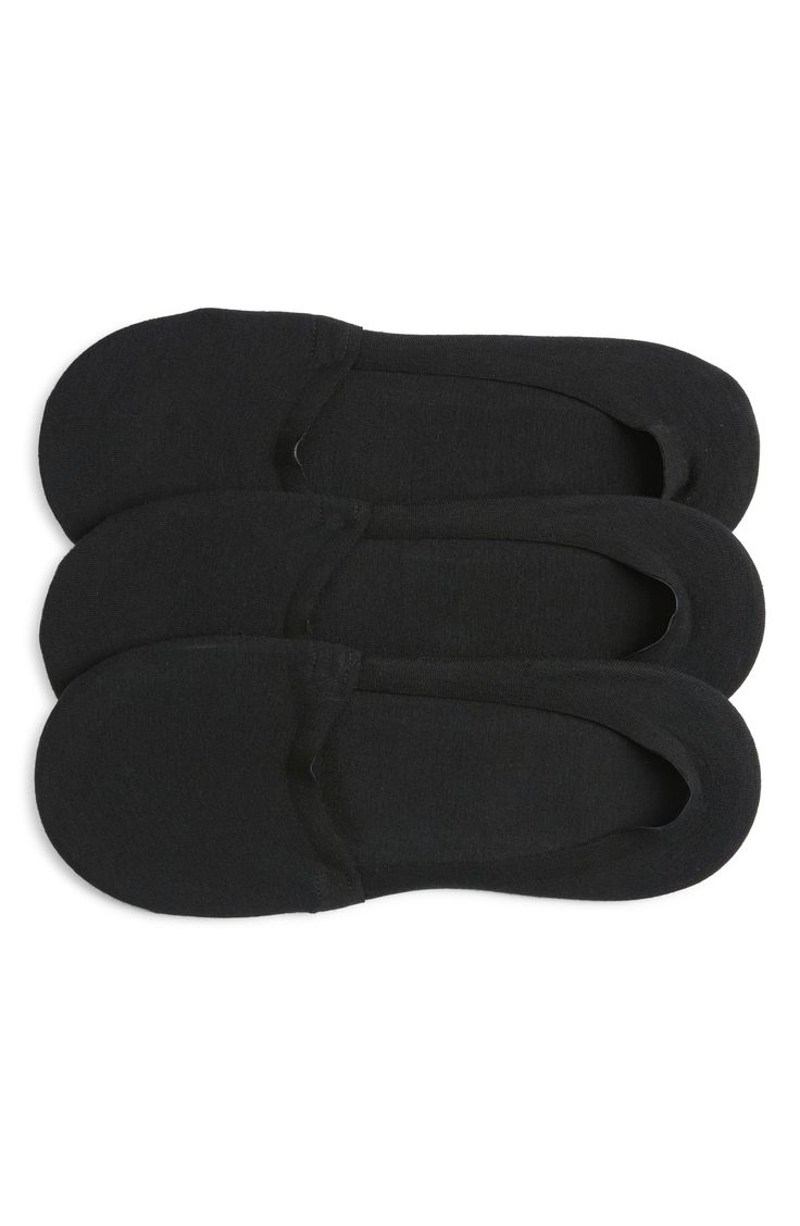 Man Cotton Lightweight No Show Socks (pack of 3) Black