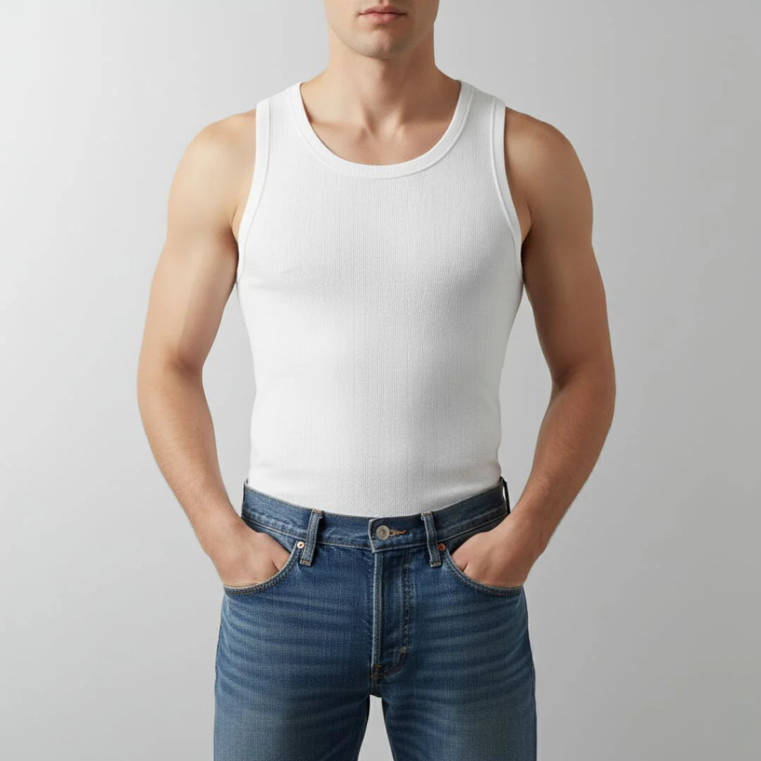Man Vests White Pack of 2