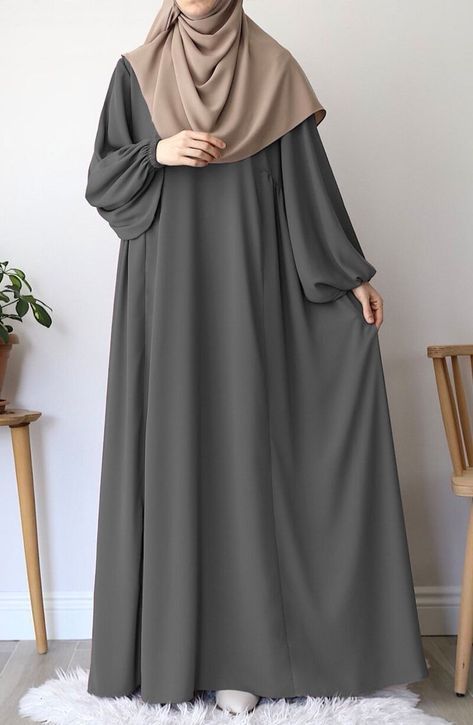 BUTTON THROUGH KIMONO ABAYA GRAY